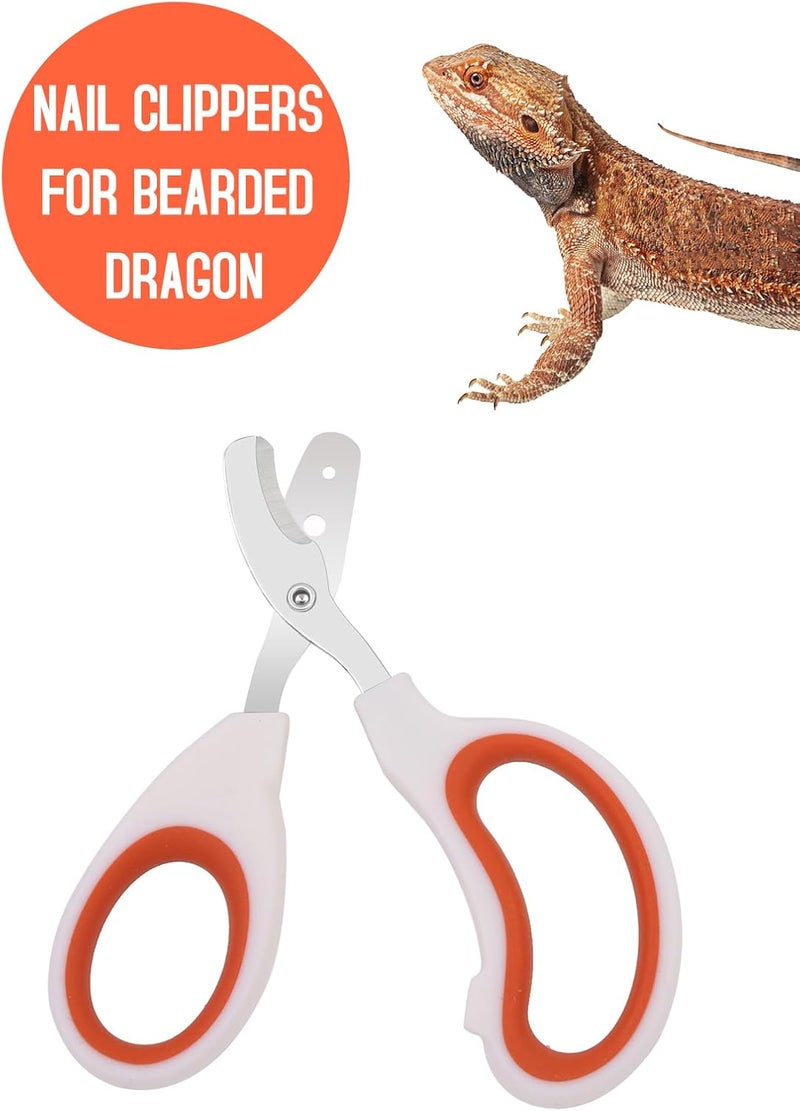 Engorgio Stainless Steel Bearded Dragon Nail Clippers,Lizard Nail Clippers,Bearded Dragon Supplies,Bearded Dragon Nail Scissors for Small Reptiles,Turtle,Chameleon,Iguana，Hedgehog（Orange） - Image 2